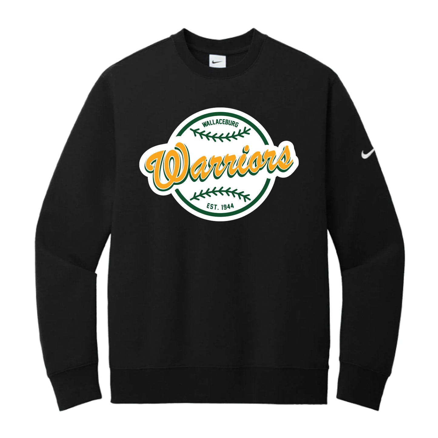 Wallaceburg Minor Baseball Adult Nike Club Fleece Sleeve Swoosh Crew