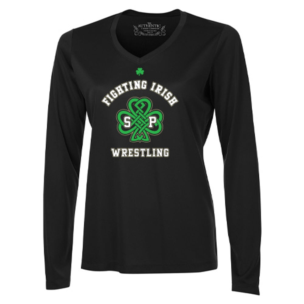 St. Pats Wrestling Ladies' Pro Team Long Sleeve V-Neck T-Shirt