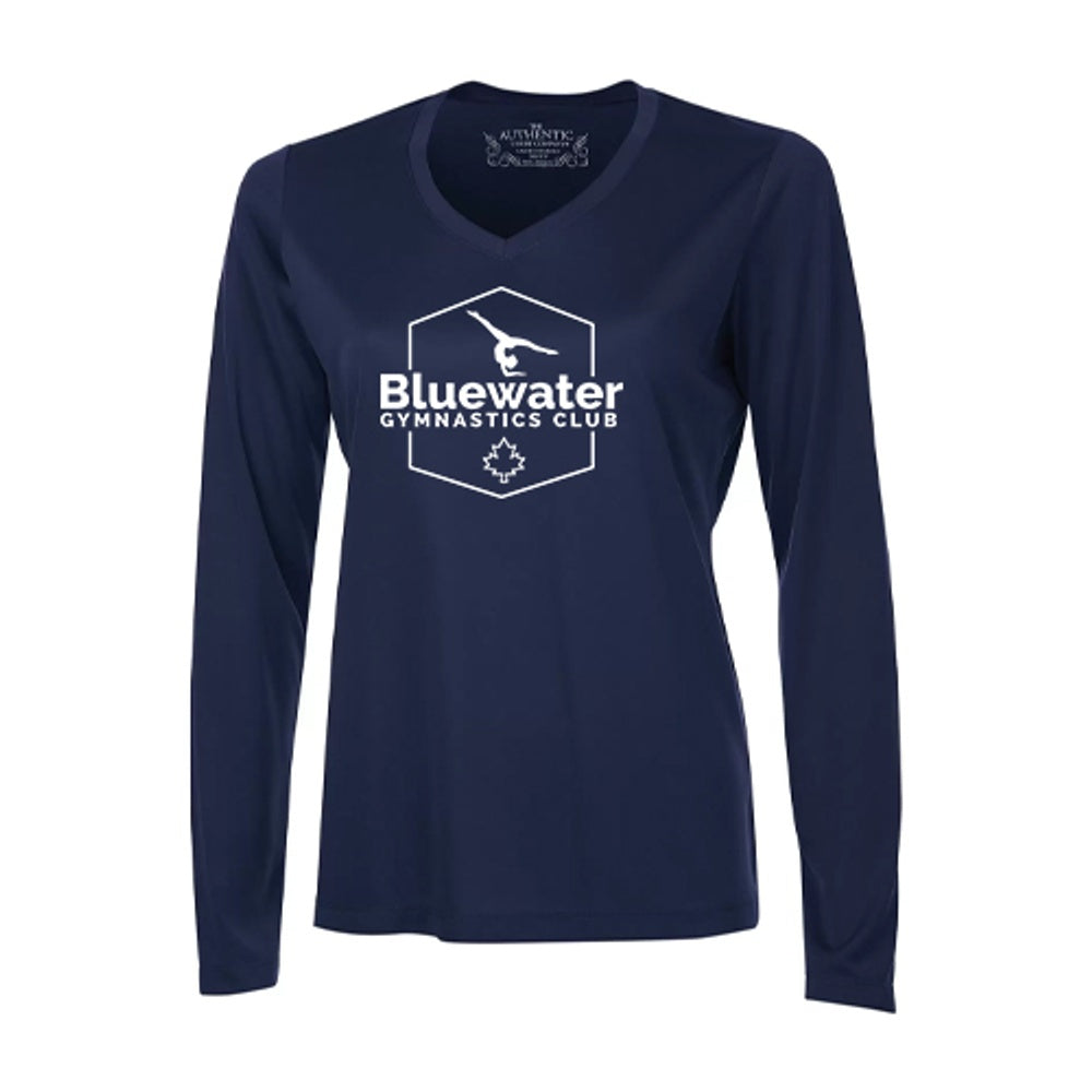 Bluewater Gymnastics Ladies' Pro Team Long Sleeve V-Neck T-Shirt