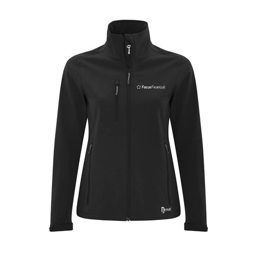 Focus Financial Ladies' Dryframe Strata Tech Water Repellent Soft Shell Jacket