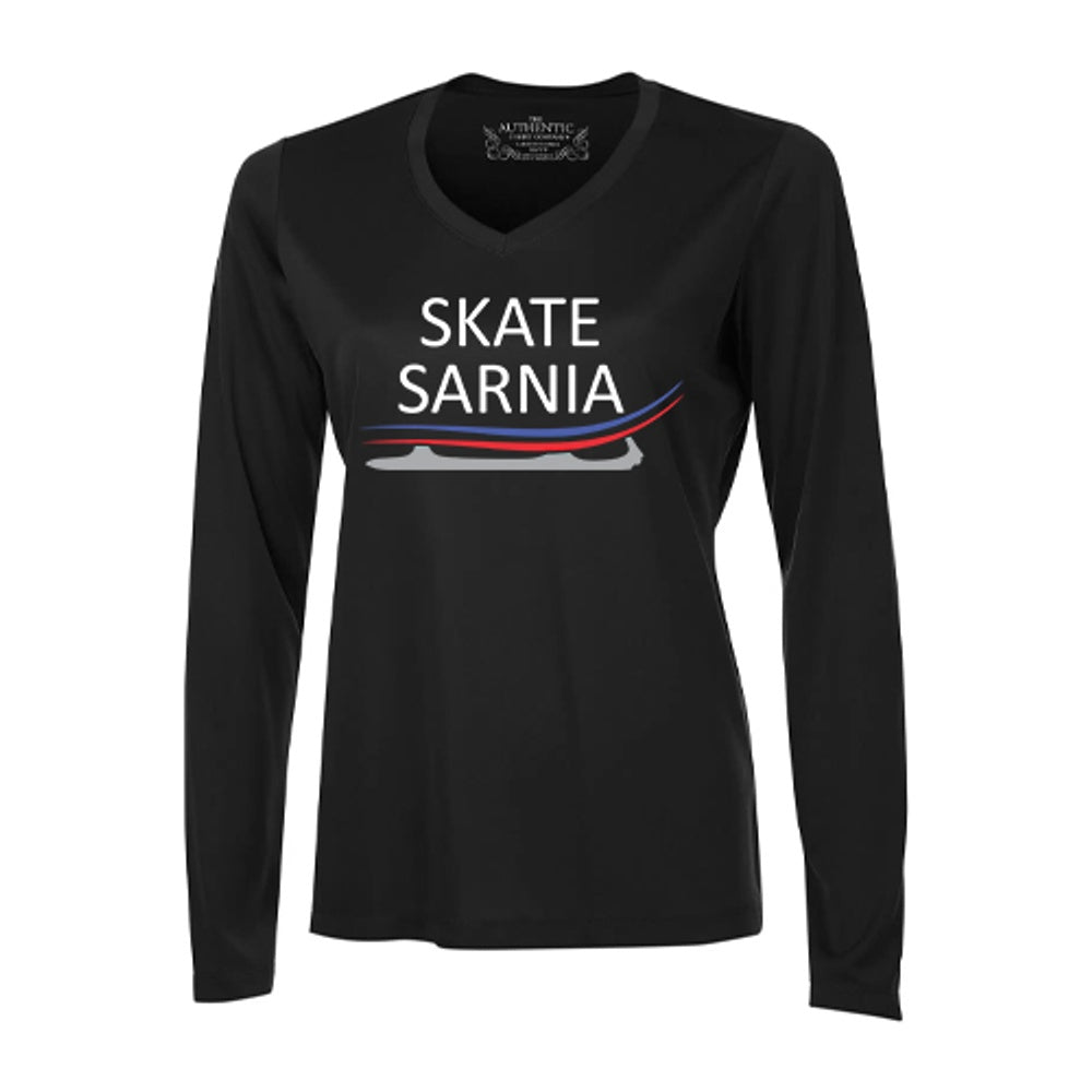 Skate Sarnia Ladies' Pro Team Long Sleeve V-Neck T-Shirt