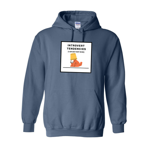 Introvert Tendencies Cotton Hooded Sweatshirt