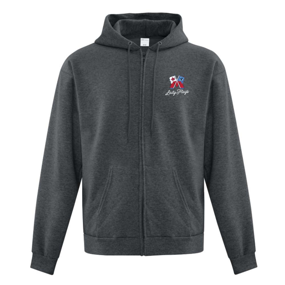 Mooretown Lady Flags Adult Fleece Full Zip Hooded Sweatshirt