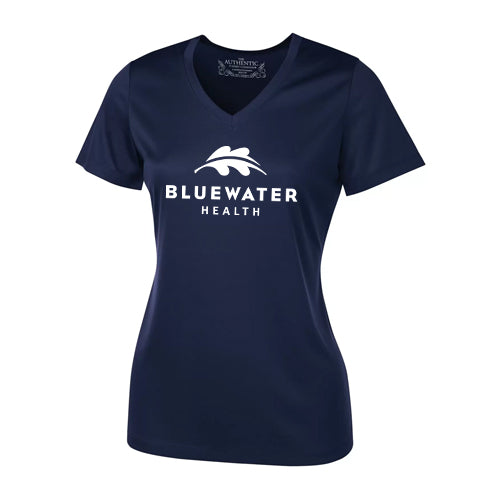 Bluewater Health Ladies' V-Neck Pro Team (Moisture Wicking) T-Shirt