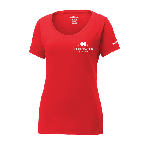 Bluewater Health Ladies' Nike Dri-Fit Cotton/Poly Scoop Neck Tee