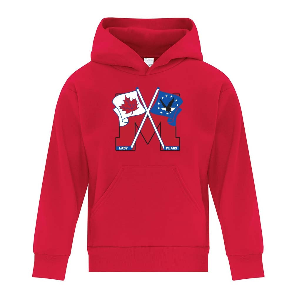 Mooretown Lady Flags Youth Fleece Hooded Sweatshirt