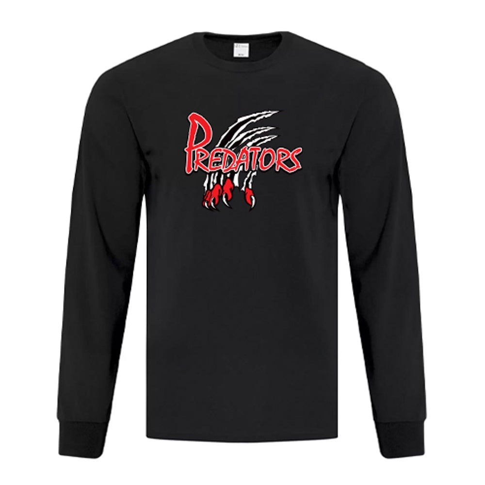 Lambton Shores Predators Adult Everday Cotton Long Sleeve T-Shirt