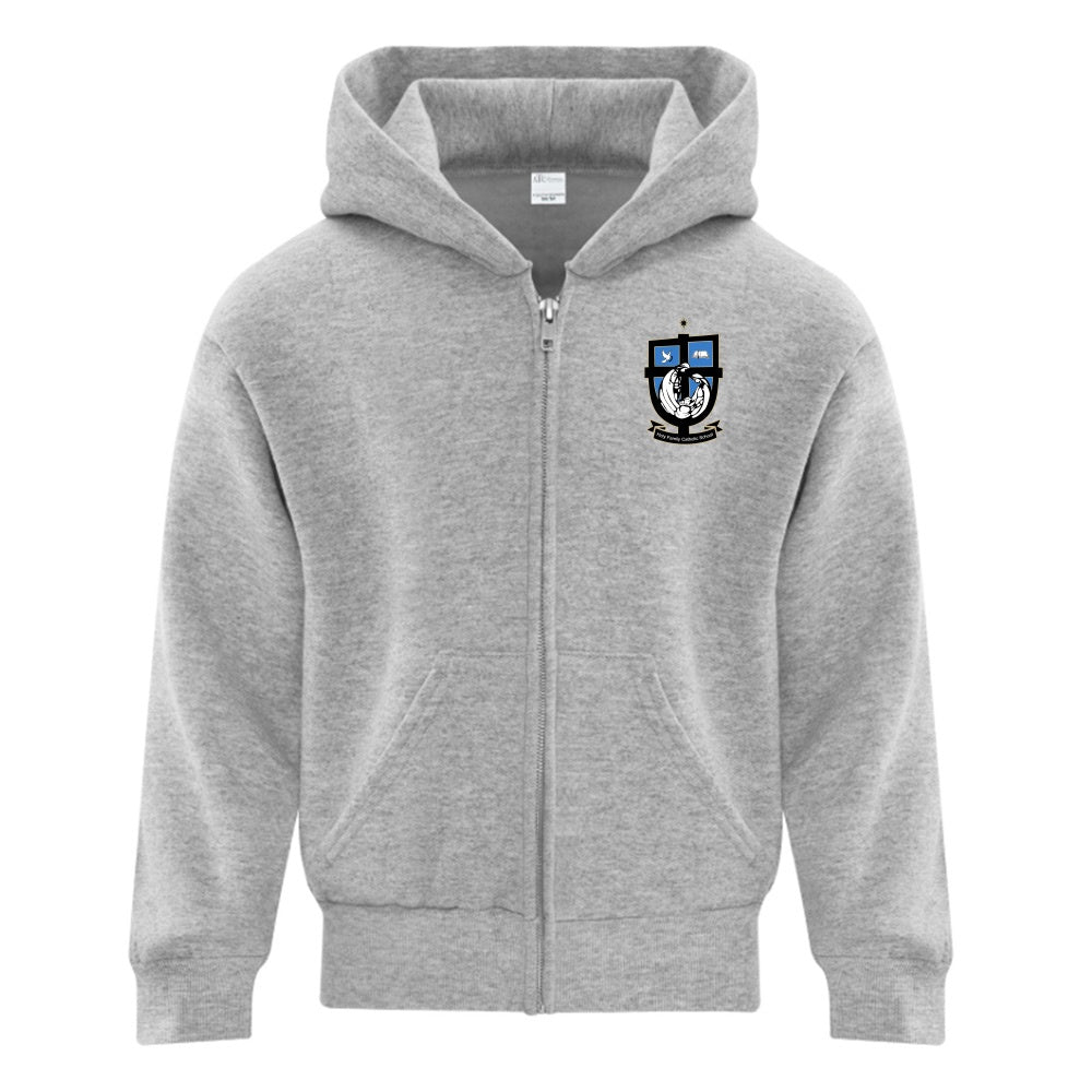 Holy Family Youth Fleece Full Zip Hooded Sweatshirt
