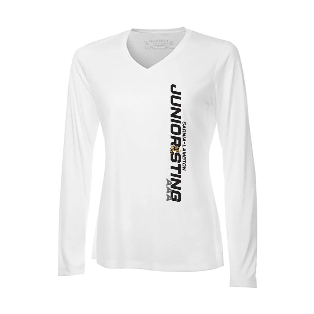 Lambton Jr Sting AAA Ladies' Pro Team Long Sleeve V-Neck T-Shirt