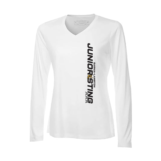 Lambton Jr Sting AAA Ladies' Pro Team Long Sleeve V-Neck T-Shirt