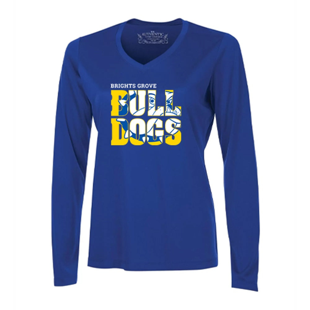 Brights Grove Ladies' Pro Team Long Sleeve V-Neck T-Shirt