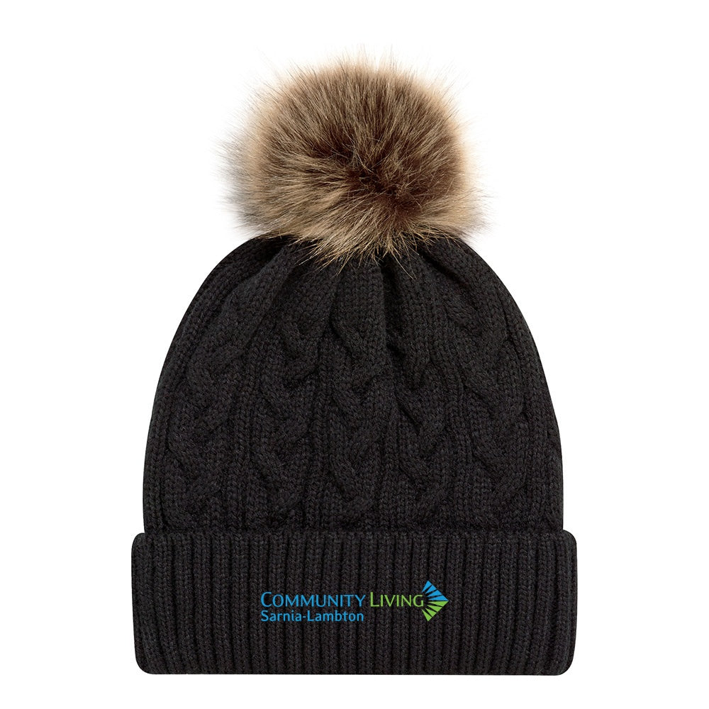Community Living Sarnia-Lambton Faux Fur Pom Pom Cuff Toque