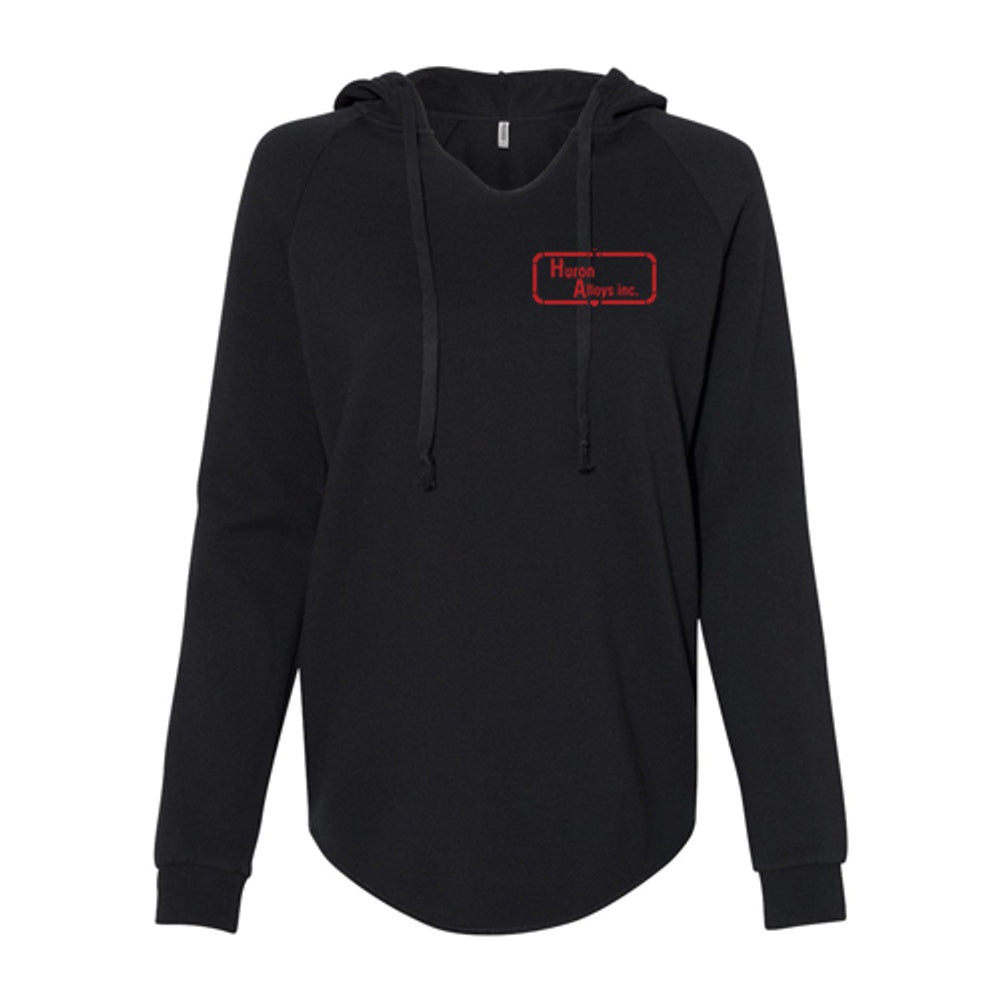 Huron Alloys Ladies' Lightweight California Wave Wash Hooded Sweatshirt
