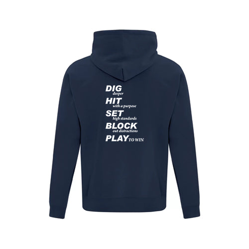 Twin Bridges Volleyball Youth Twill Everyday Fleece Hooded Sweatshirt
