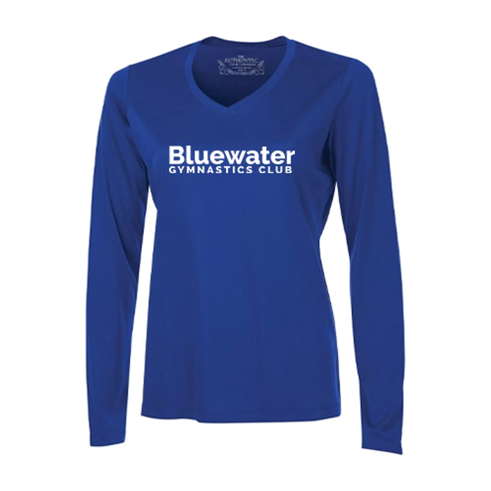 Bluewater Gymnastics Ladies' Pro Team Long Sleeve V-Neck T-Shirt