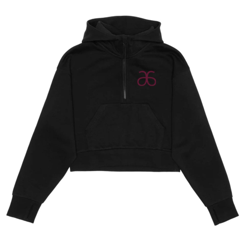 Arbonne Adult Cropped Drop Shoulder 1/2 Zip Hoodie