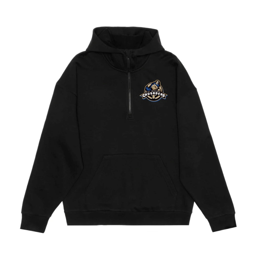 St Michael Adult Drop Shoulder 1/2 Zip Hoodie