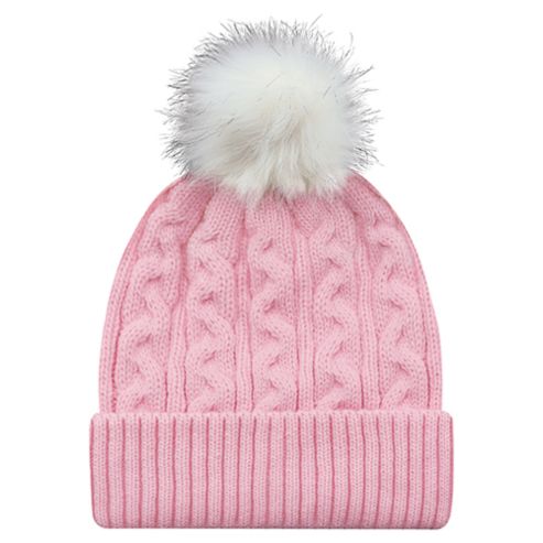 ACRYLIC CUFF POM POM TOQUE