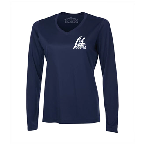 County of Lambton Pro Team Long Sleeve V-Neck Ladies T-Shirt