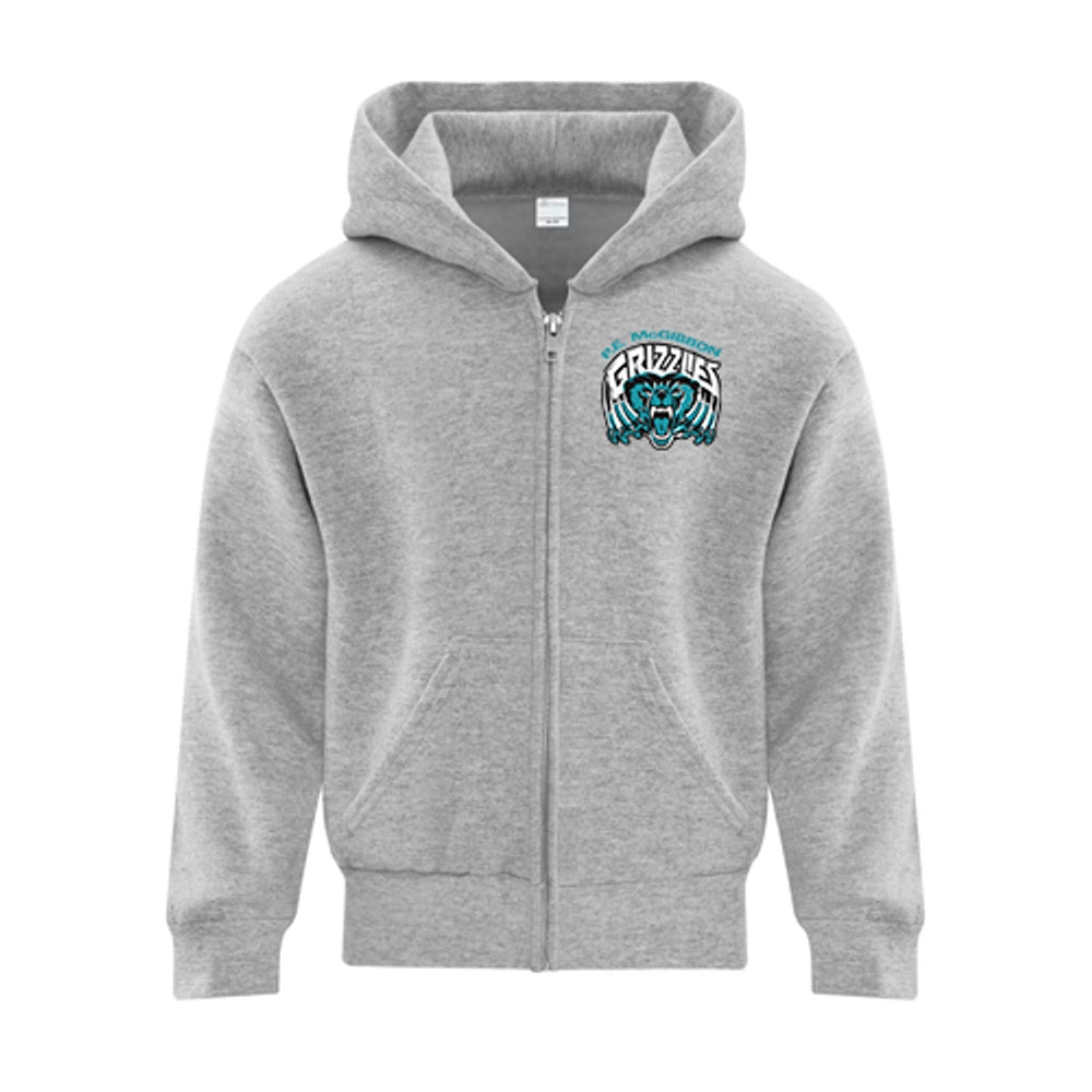 PE McGibbon Youth Everyday Full Zip Hooded Sweatshirt