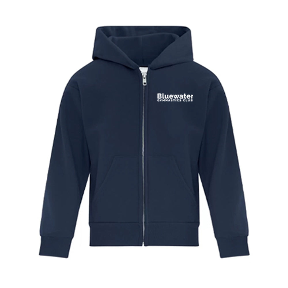 Bluewater Gymnastics Youth Everyday Fleece Full Zip Hooded Sweatshirt