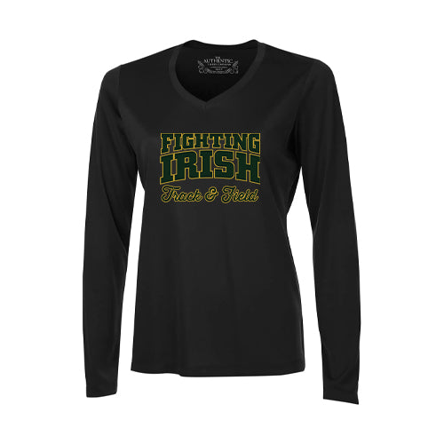 St Pats Track & Field Ladies' Pro Team Long Sleeve V-Neck T-Shirt