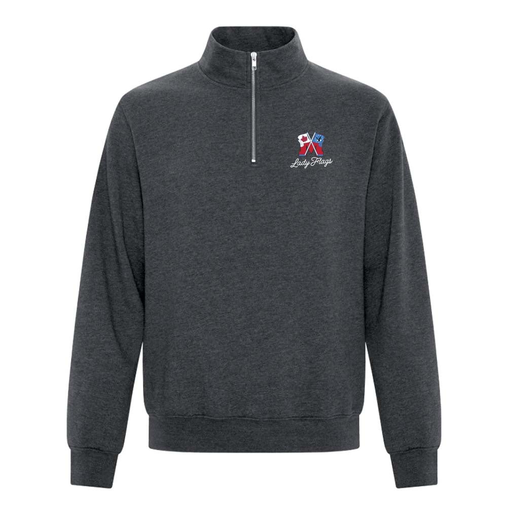 Mooretown Lady Flags Adult Fleece 1/4 Zip Sweatshirt