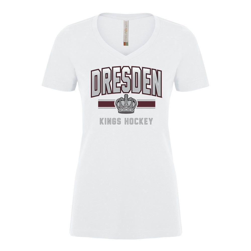 Dresden Jr Kings Ladies' Eurospun Ring Spun V-Neck T-Shirt