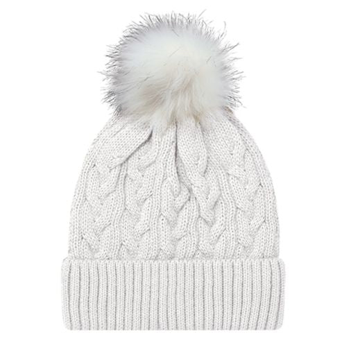 ACRYLIC CUFF POM POM TOQUE