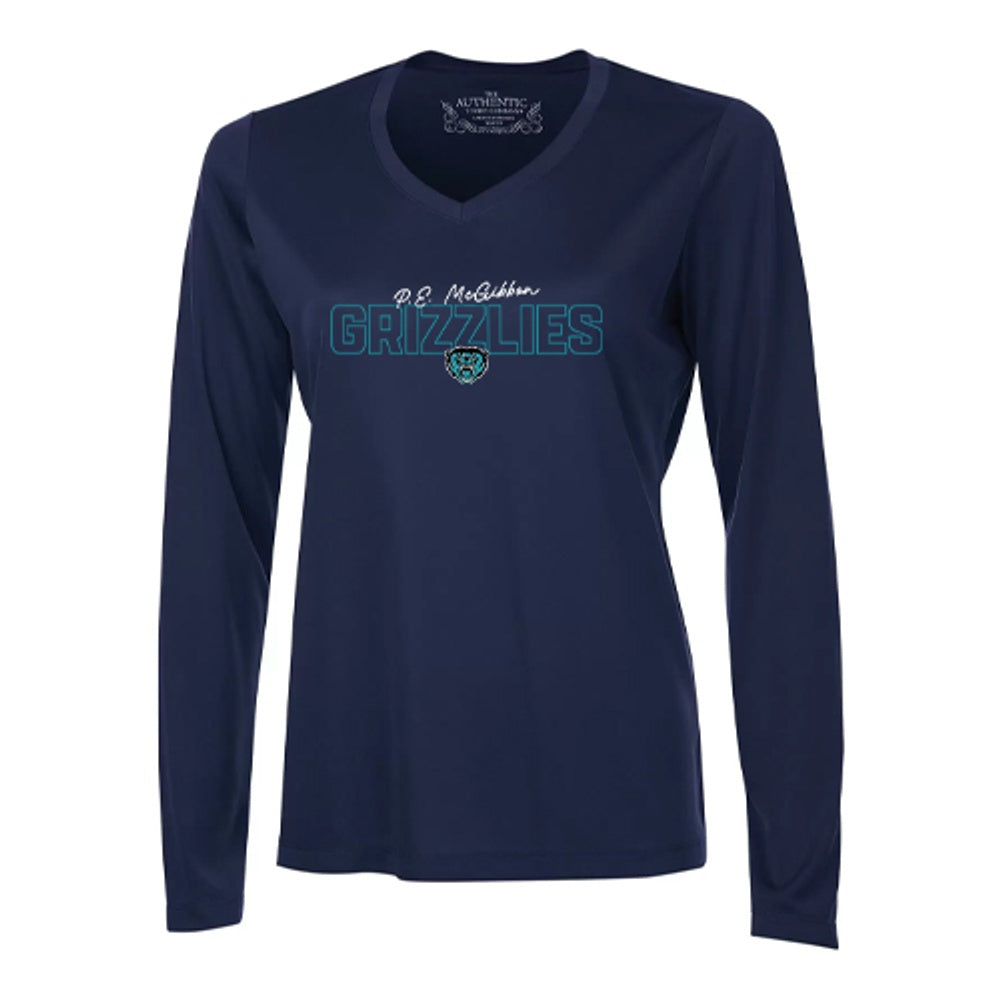 PE McGibbon Ladies' Pro Team Long Sleeve V-Neck T-Shirt