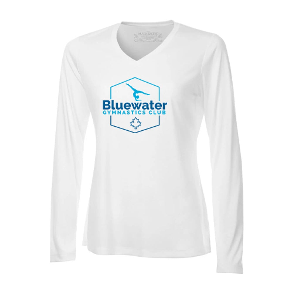 Bluewater Gymnastics Ladies' Pro Team Long Sleeve V-Neck T-Shirt