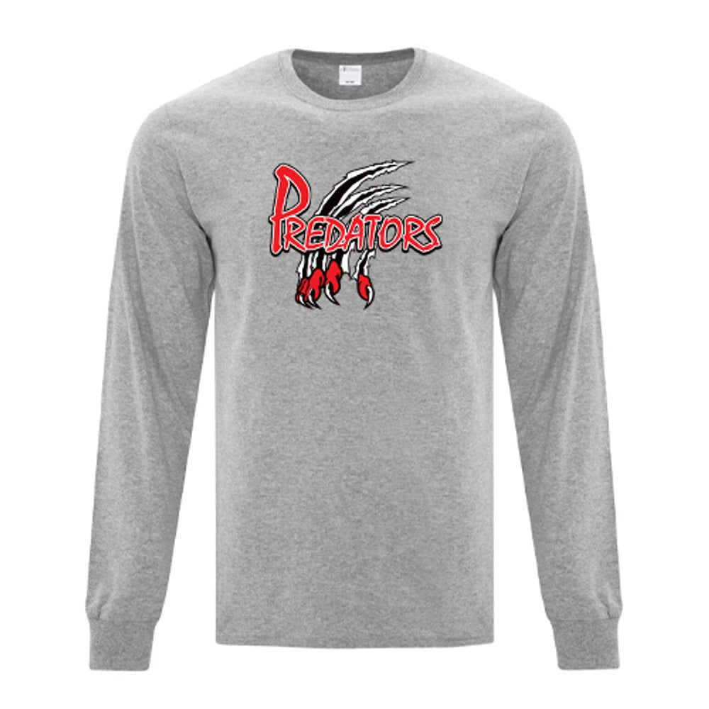Lambton Shores Predators Adult Everday Cotton Long Sleeve T-Shirt