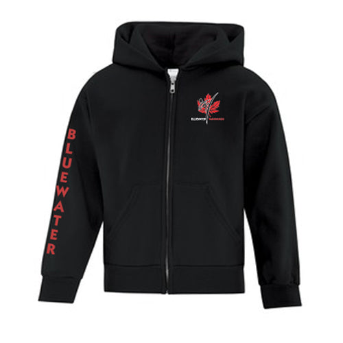Petrolia Bluewater Tae Kwon Do Youth Fleece Full Zip Hooded Sweatshirt