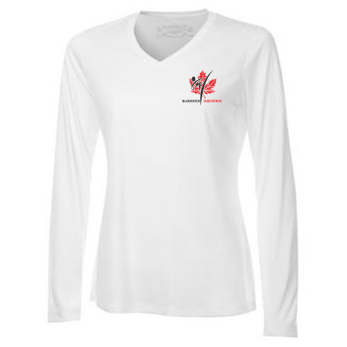 Petrolia Bluewater Tae Kwon Do Pro Team Ladies' Long Sleeve V-Neck T-Shirt