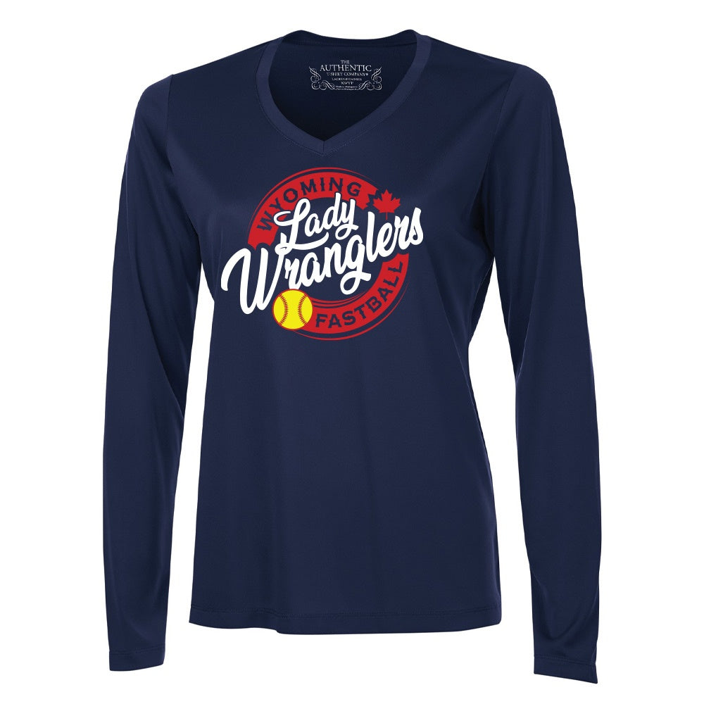 Wyoming Lady Wranglers Ladies' Pro Team Long Sleeve V-Neck