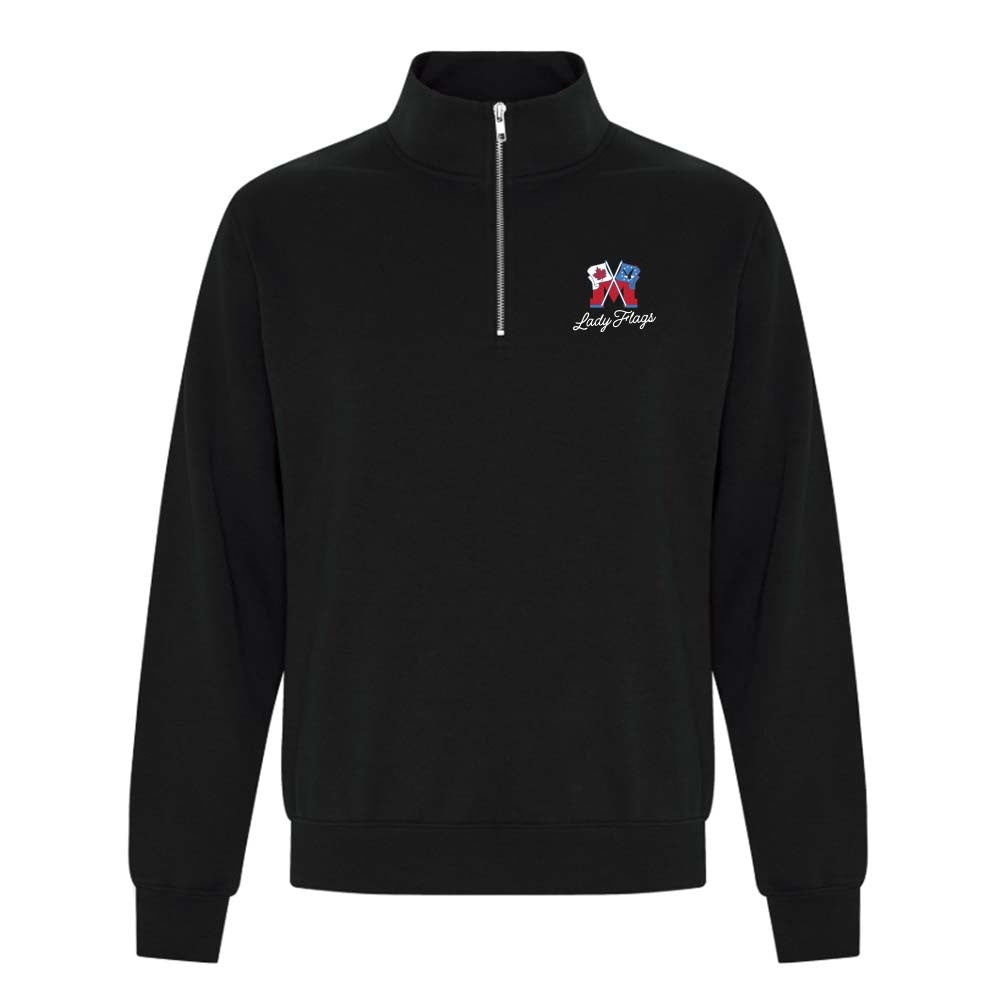 Mooretown Lady Flags Adult Fleece 1/4 Zip Sweatshirt