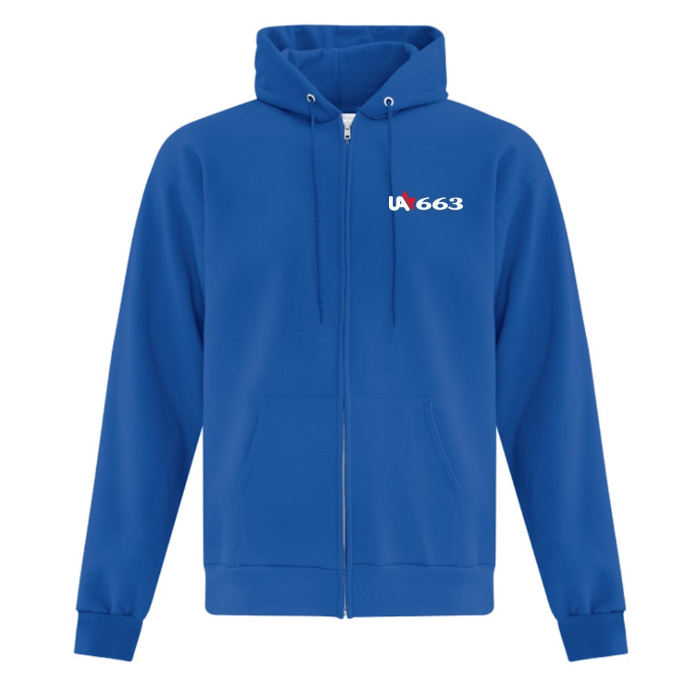 Local 663 Adult Fleece Full Zip Hooded Sweatshirt