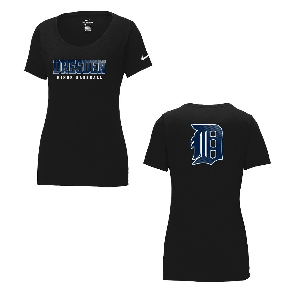 Dresden Minor Baseball Ladies' Nike Dri-FIT Cotton/Poly Scoop Neck Tee