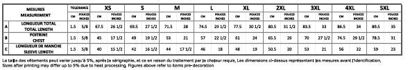 Unisex Sizing Chart