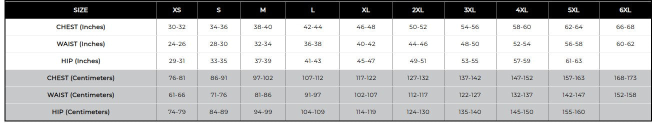 Men's Sizing Chart