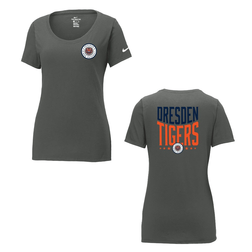 Dresden Minor Baseball Ladies' Nike Dri-FIT Cotton/Poly Scoop Neck Tee
