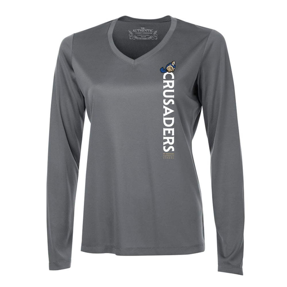 St Michael Ladies' Pro Team Long Sleeve V-Neck T-Shirt