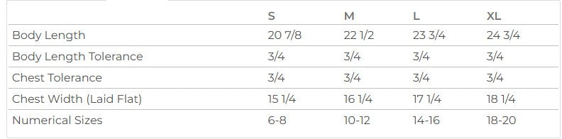 Youth Sizing Chart