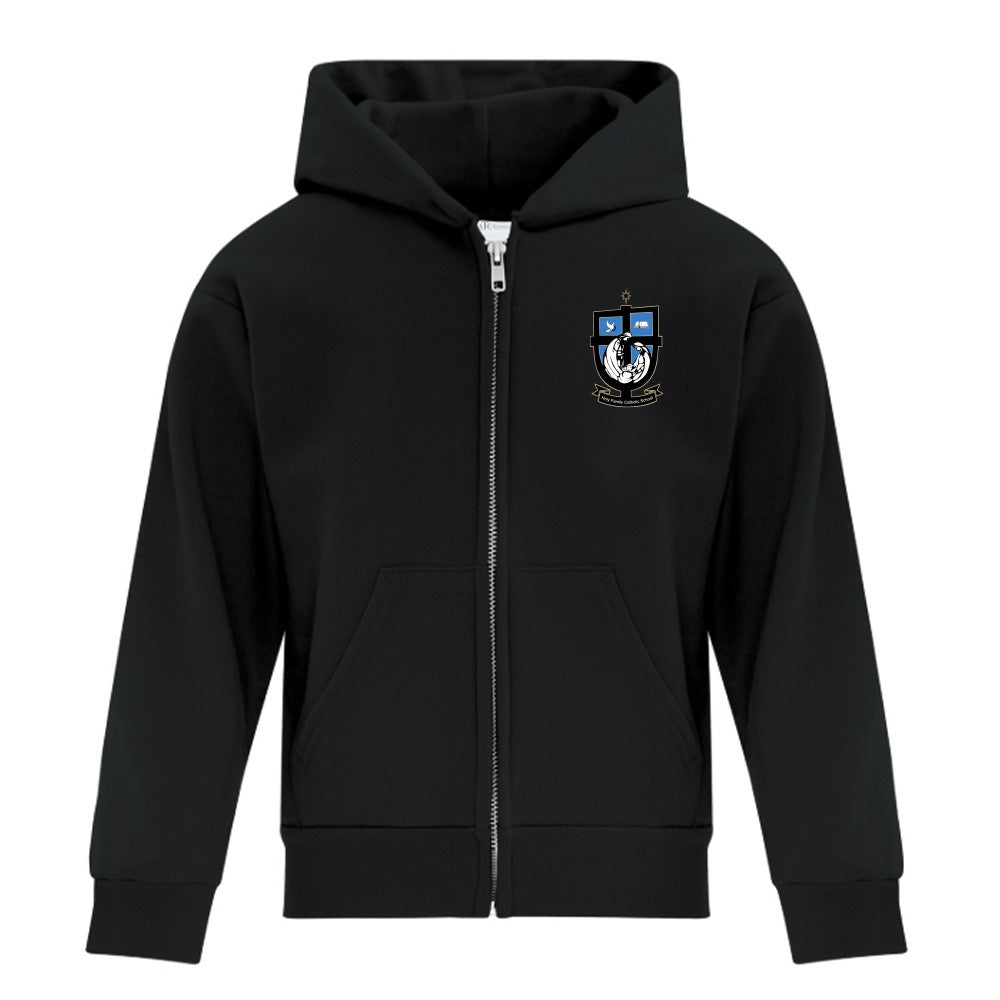 Holy Family Youth Fleece Full Zip Hooded Sweatshirt