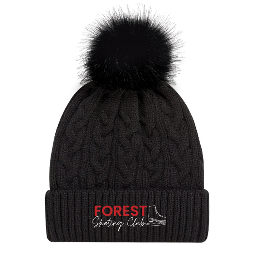 Forest Skating Club Faux Fur Pom Pom Cuff Toque