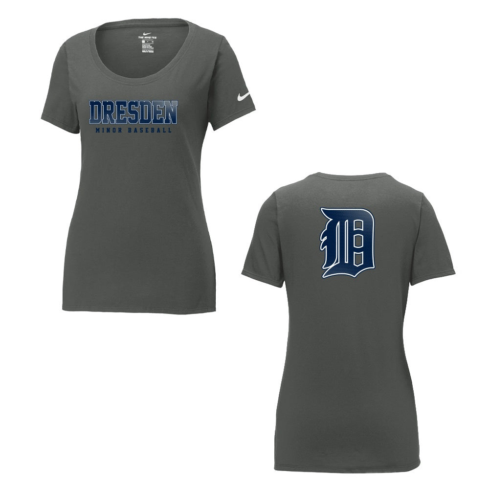 Dresden Minor Baseball Ladies' Nike Dri-FIT Cotton/Poly Scoop Neck Tee