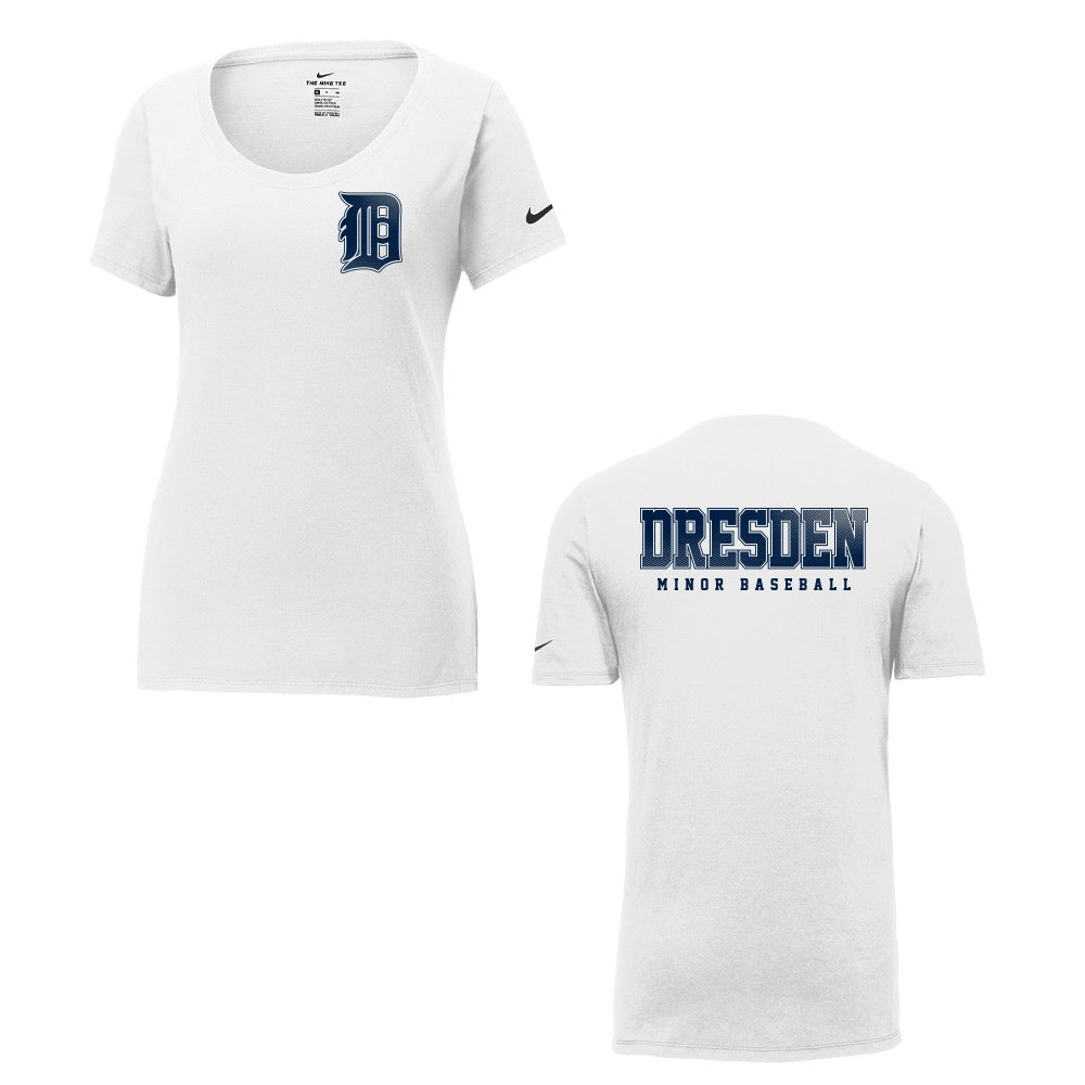 Dresden Minor Baseball Ladies' Nike Dri-FIT Cotton/Poly Scoop Neck Tee