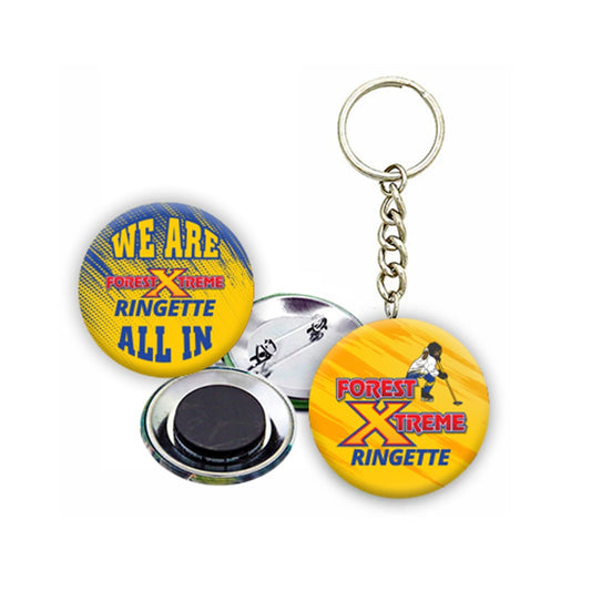 Forest Xtreme Ringette Button, Magnet, Keychain