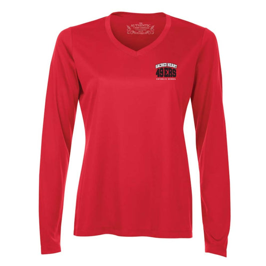 Sacred Heart Ladies' Pro Team Long Sleeve V-Neck