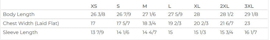 Ladies' Sizing Chart